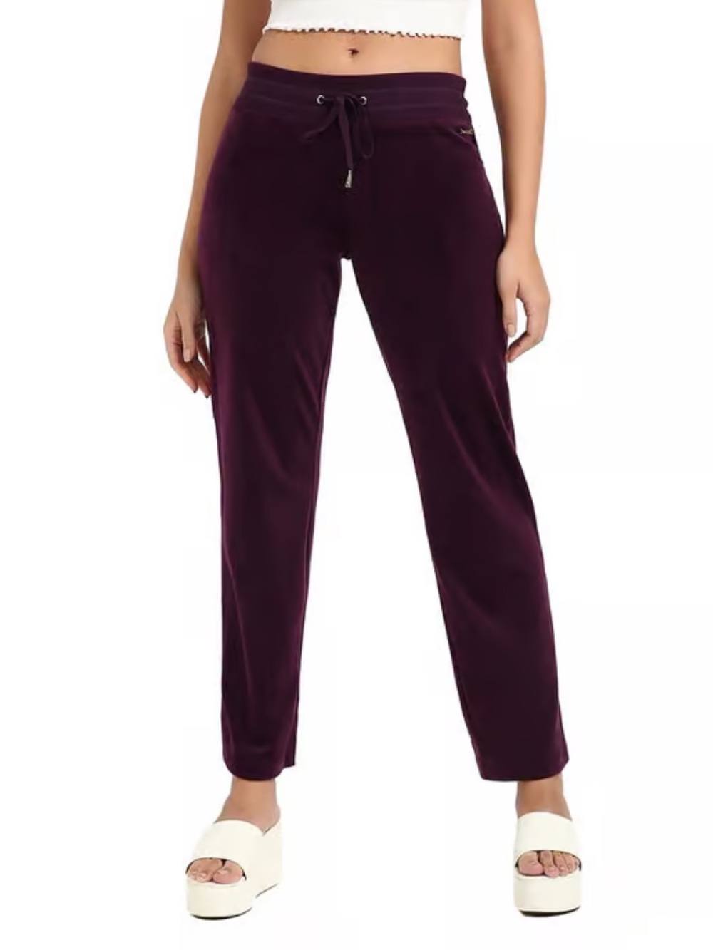 Calvin Klein Velour Jogger Sweatpants Deep Plum size S